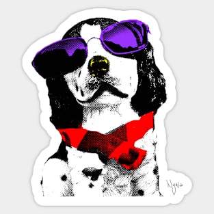 POP ART COOL STAR DOG Sticker